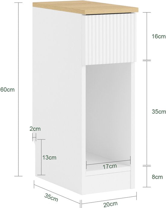 SoBuy Table de chevet, pour salon, chambre à coucher FBT111-W
