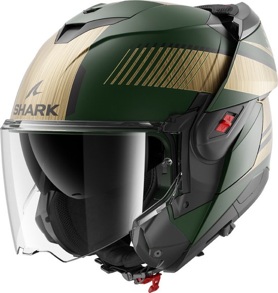 Casque SHARK Oxo Sikter Mat Vert Chrome Or GUQ - Taille XL - Casque