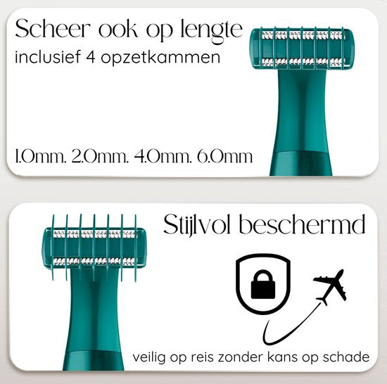 Tondeuse bikini 4 en 1 - Sansbeauté® - Visage - Aisselles - Jambes - Maillot - Tondeuse à sourcils - Epilation visage femmes - Zone intime - Ladyshaves Bikini - Epilateur électrique