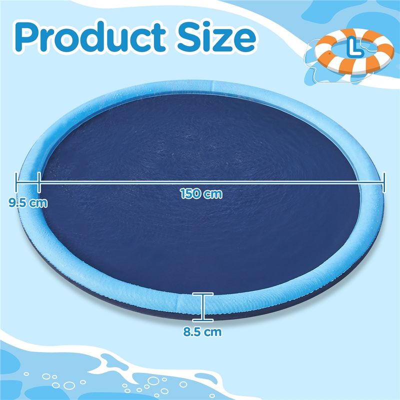 Bain pour chien Yaheetech 150 cm - bain pliable avec jets d'eau - PVC antidérapant - bleu