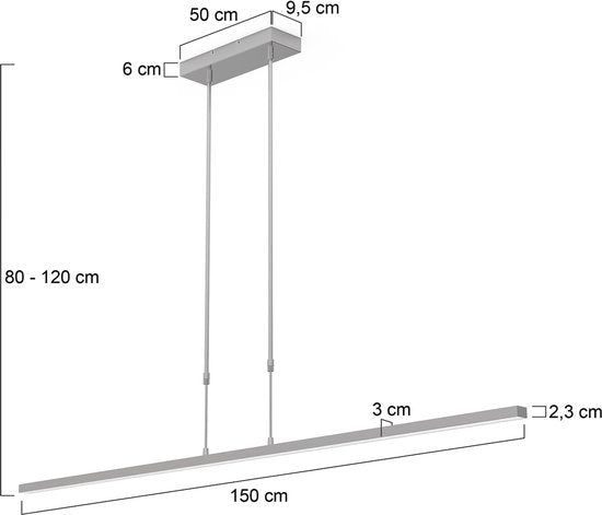 Steinhauer - lampe suspendue - Bande - acier - métal acrylique - lampe design - LED - 3320ST