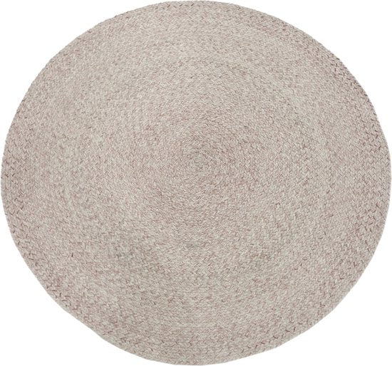 Tapis d'extérieur AXI Corfu – Rond – Ø 180 cm – Beige / Rosé – Tapis d'extérieur – Résistant aux intempéries et aux UV – Tissage plat – Tapis de jardin – Pour l'intérieur et l'extérieur – Tissé à la main