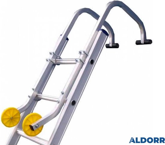 Crochet de faîtage en aluminium ALDORR avec roulettes - Compatible avec toutes les échelles