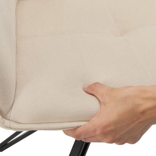 Chaise de salle à manger / Chaise pivotante / Chaise baquet Clyde - Beige - Base en métal