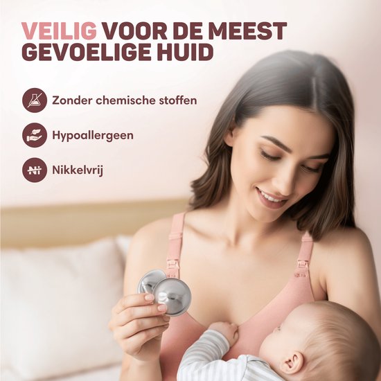 Vulpes Goods® Babycare Silver Nipple Caps - Bonnets d'allaitement - Argent pur 999 - Hypoallergénique et réutilisable - Protège-mamelons pour l'allaitement - Taille L - Etui de rangement inclus