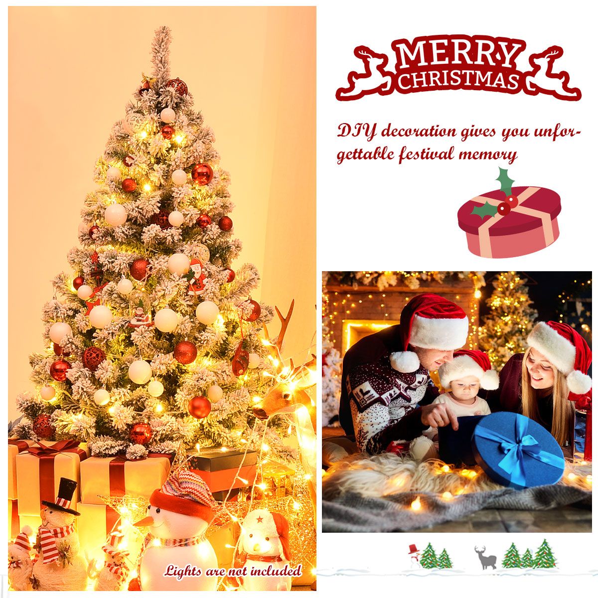 Coast Artificial Snow -Covered Christmas tree with metal stand and PVC -needles 135 cm