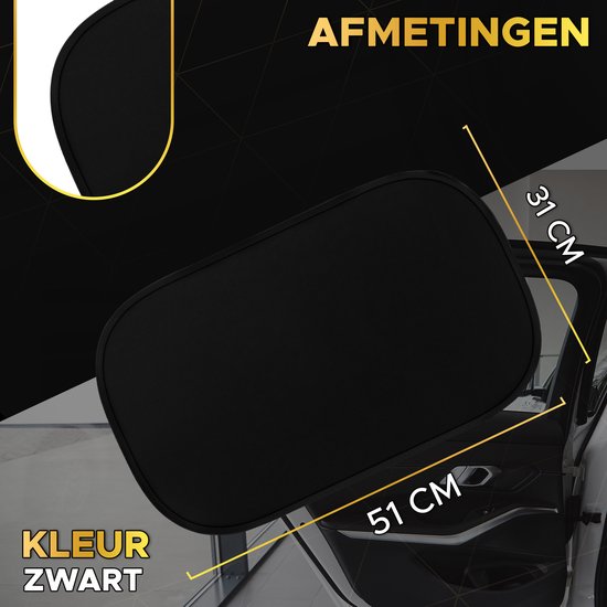 Toivo Car Sunshades Set Of 2 Pieces - Self-adhesive - 31x51 cm - UV Protection - Side Window Sunshade - Sun protection Window - For Child and Baby