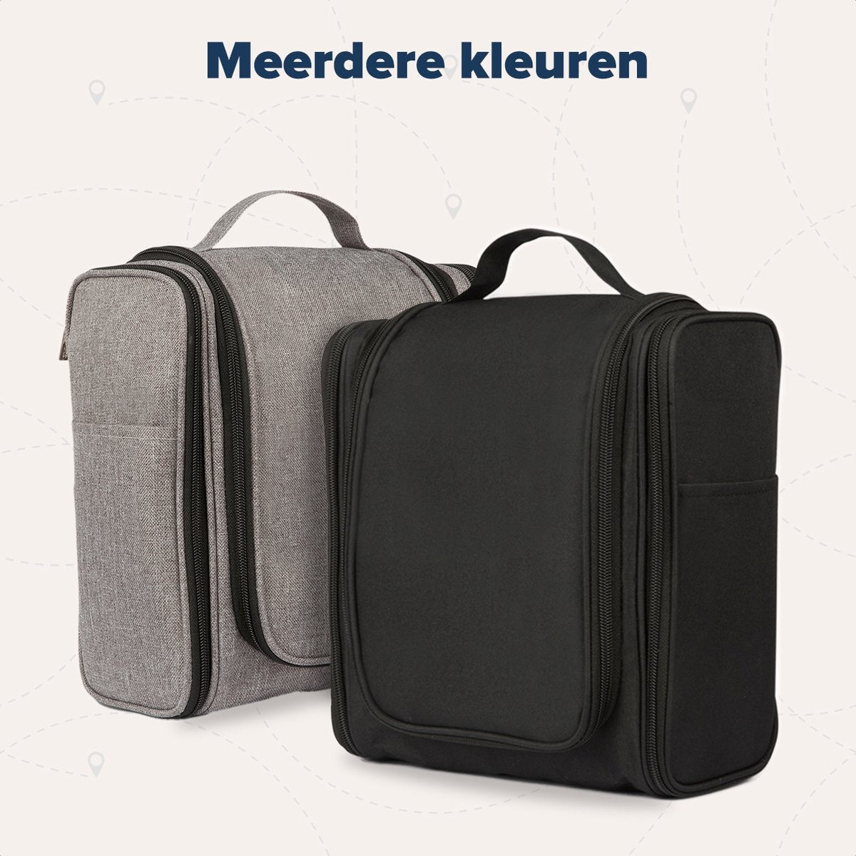 Trousse de toilette XL TRVLMORE - Suspension avec crochet - Noir