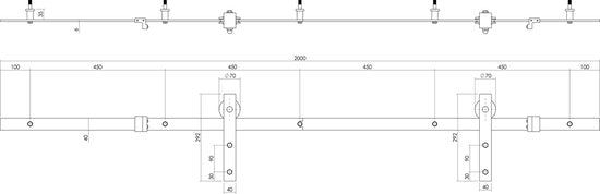 Système de porte coulissante Intersteel Basic noir mat