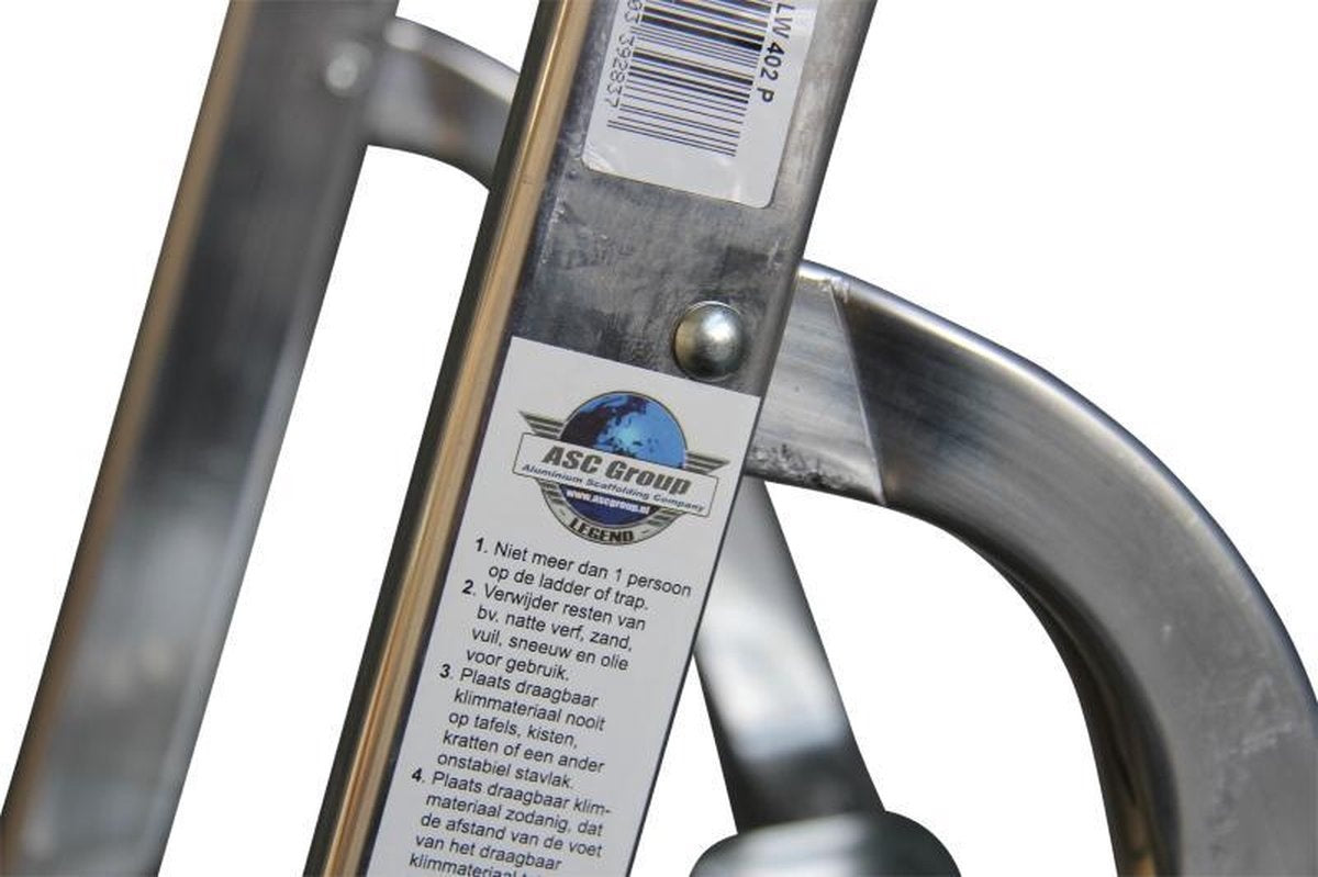 Alumexx Escabeau ménager - 2 marches - Hauteur de travail 240 cm