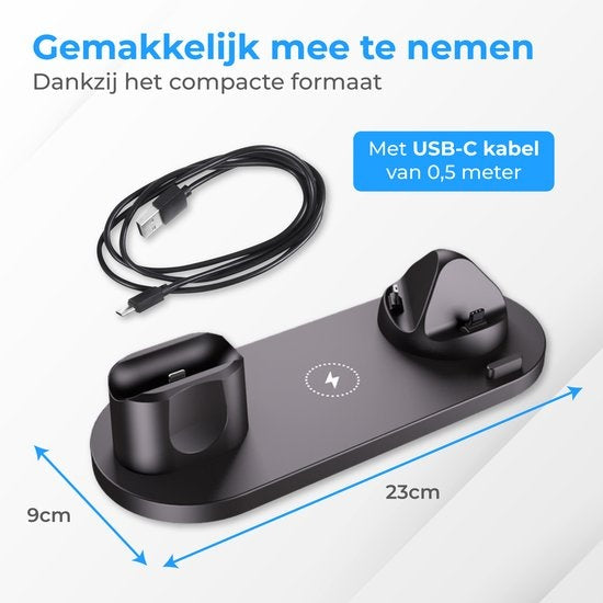 Nuvance - Chargeur sans fil 6 en 1 - Convient à tous les appareils Qi - Chargeur sans fil - Chargeurs sans fil