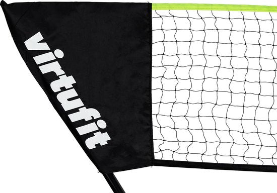 Kit de badminton et de tennis portable 2-en-1 VirtuFit - Jaune - Valise et raquettes incluses - Filet réglable - Convient également pour le volley-ball et le football - Kit complet - Raquettes de badminton - Kit de badminton - Volants de badminton