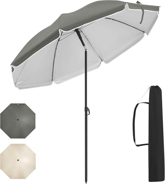 WOLTU GSS0007dgr03 - Parasol de balcon 175 cm - Protection UV UPF 50+ - Réglable et inclinable - Gris foncé