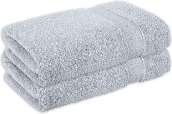 Vitality Pur - Serviettes Collection Sofia - Ensemble de serviettes de bain 70x140 - 100% Coton - Gris - 2 pièces