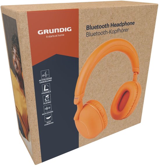 Casque Bluetooth Grundig ANC - Sans fil, circum-auriculaire - Réduction de bruit