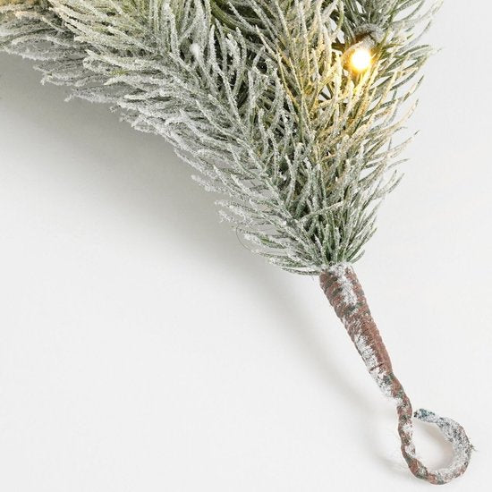 Black Box Trees Décorations de Noël Nagoya - Guirlande avec 40 ampoules LED blanc chaud et fonction minuterie - Guirlandes de Noël pour cheminée, escalier ou montant de porte - Vert givré - L 270 x Ø 20 cm