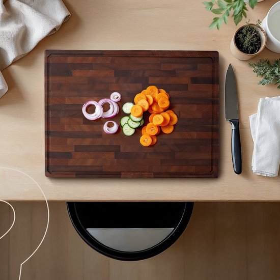 Deleca Walnut Copperwood Cutting Board - Double Sided with Juice Trench / Handles - Large and Thick Chopping Board - For Kitchen, Durable Cutting Boards, Serving Board, Cheese Board, Drinks Board, Tapas Board - Walnut Wood - Without Plastic - 51x38x3.8 cm