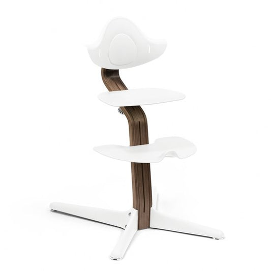Chaise haute Stokke® Nomi® - Noyer - Blanc