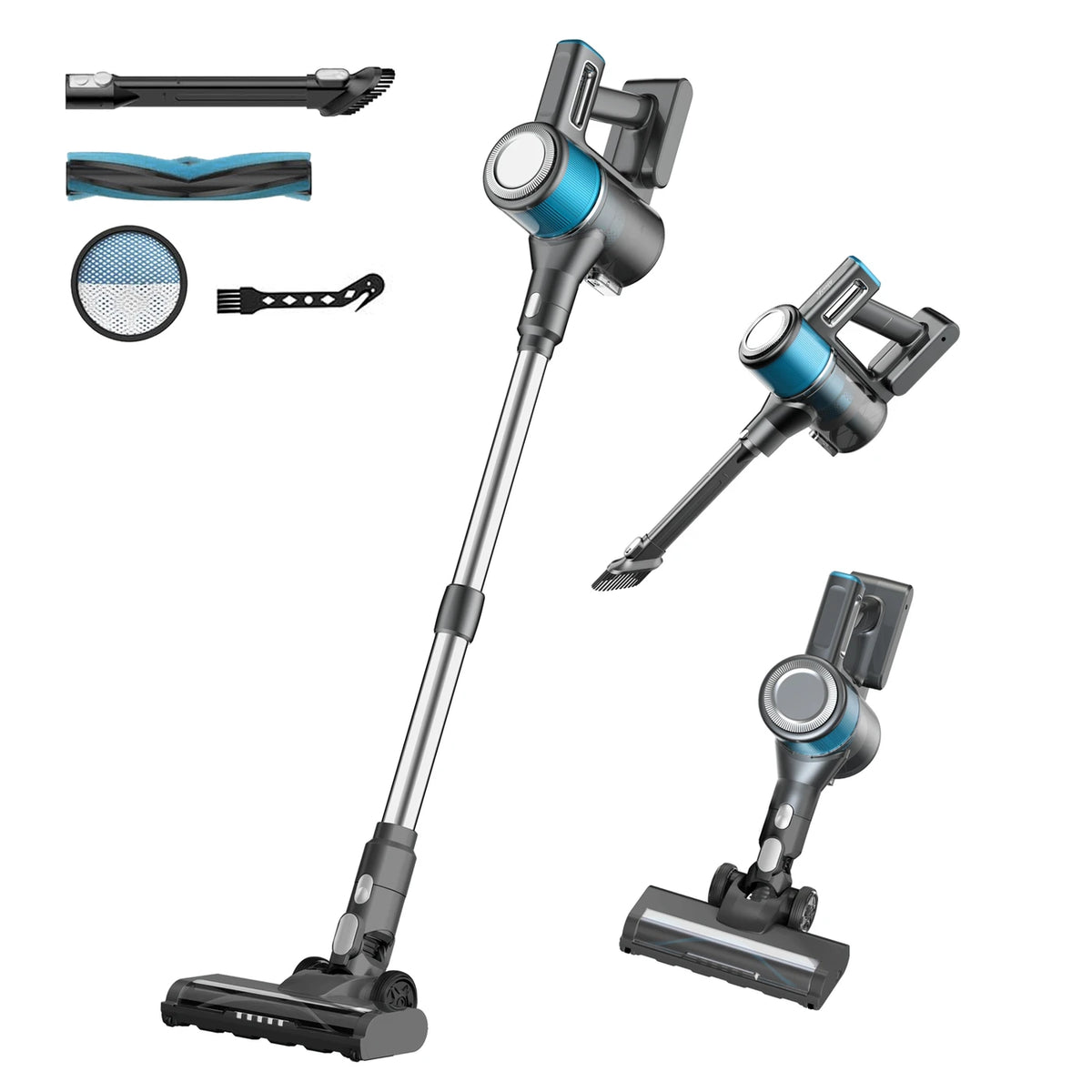 Aspirateur sans fil Ochama 4-en-1 - Aspirateur balai et aspirateur à main - Puissance d'aspiration de 18 kPa - Autonomie de 40 minutes - Écran LED