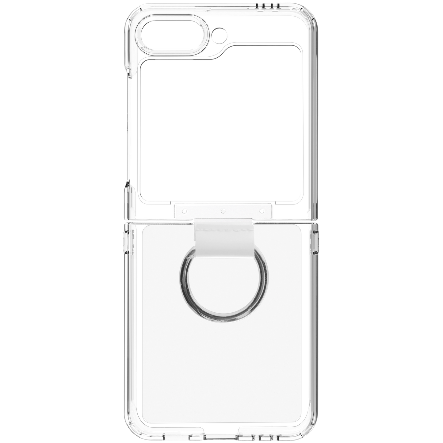 BeHello - Samsung Galaxy Z Flip6 And Flip7 FE Clear Case With Ring - Transparent - Avec porte-anneau intégré, cadre flexible et bords surélevés - Pour Samsung Galaxy - TPU transparent