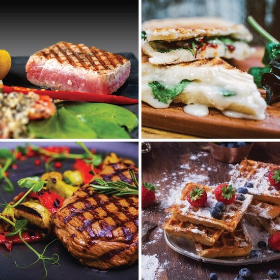 Wartmann WM-2208 CG, gril de contact en céramique, appareil à sandwich, gaufrier, sans PFAS, acier inoxydable.