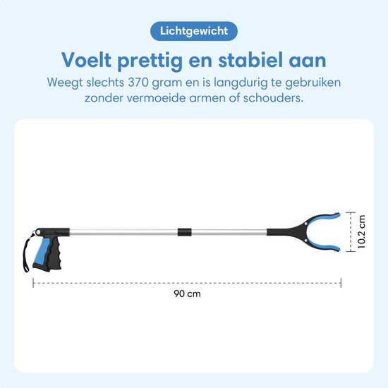 Pince Safe Age® pour personnes âgées – Pince à déchets – Extra longue 90 cm – Pliable – avec tête pivotante à 360° et aimant