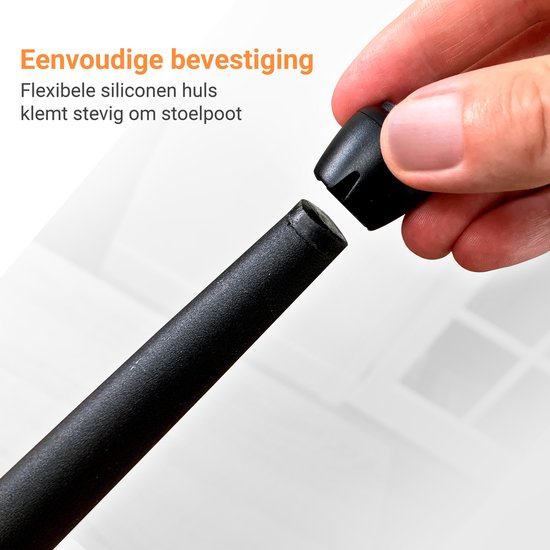 Volcan - Cache-pieds de chaise - 12-16mm - Feutre anti-rayures - Protecteurs de pieds de chaise - Protecteurs de sol - 24 pièces - Ronds - Noirs