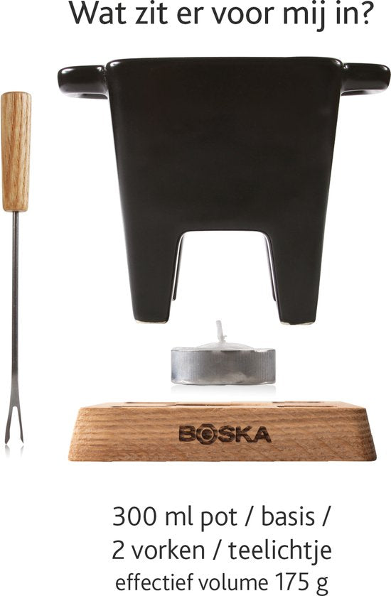 Boska Tapas Fondue set Nero - Set à fondue - pour 175 grammes de fromage - 300 ml