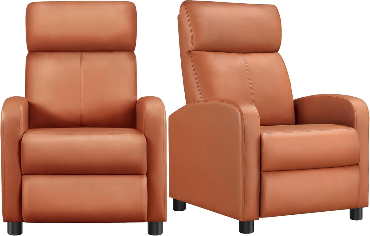 Ensemble de 2 fauteuils de relaxation Yaheetech - 67,3 x 85,1 x 99,6 cm - Repose-pieds réglable - Simili cuir - Couleur beige clair