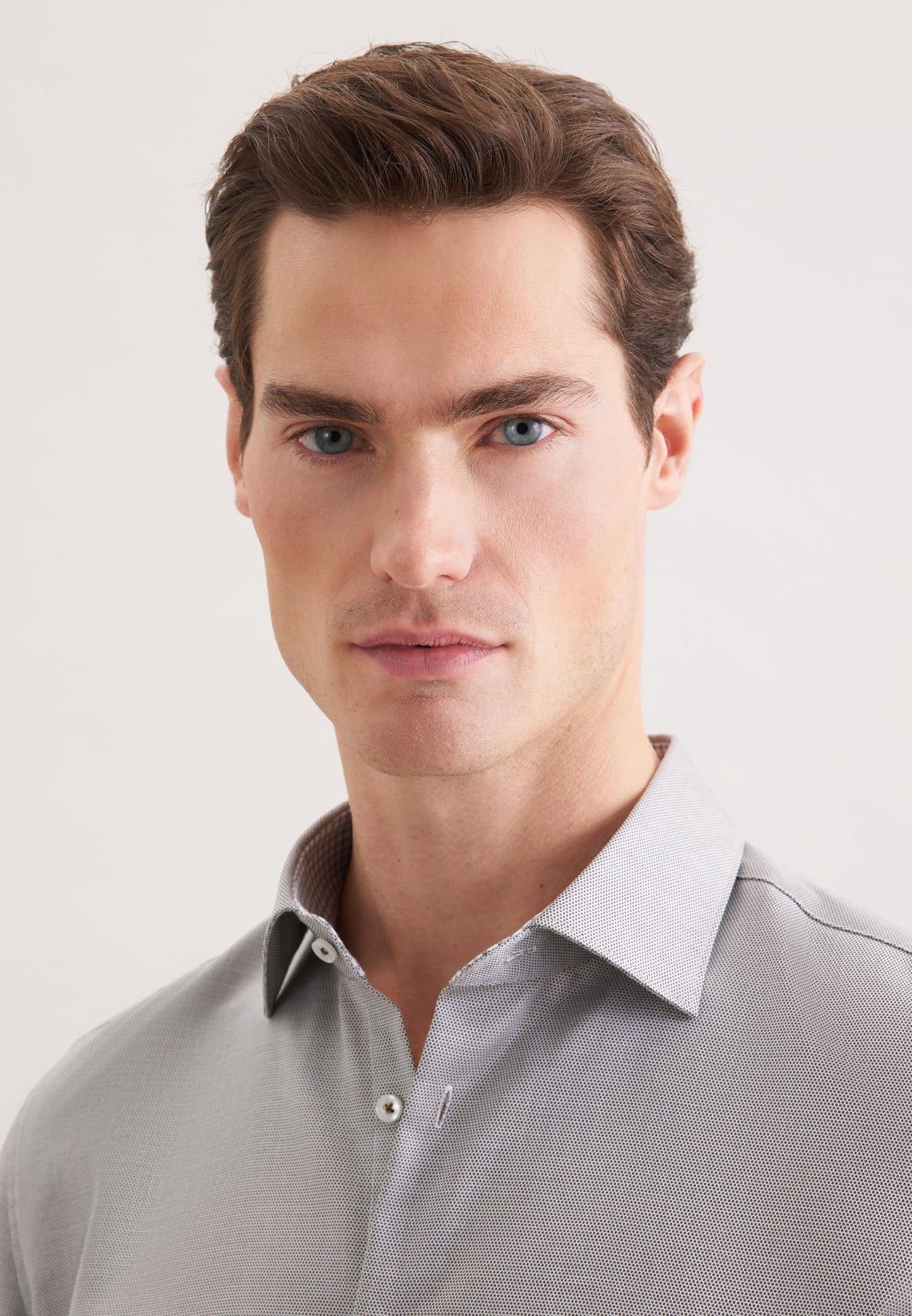 Chemise Seidensticker - Homme - Coupe Slim - Sans repassage - Col Kent - Manches longues - Coton - Vert - taille 41