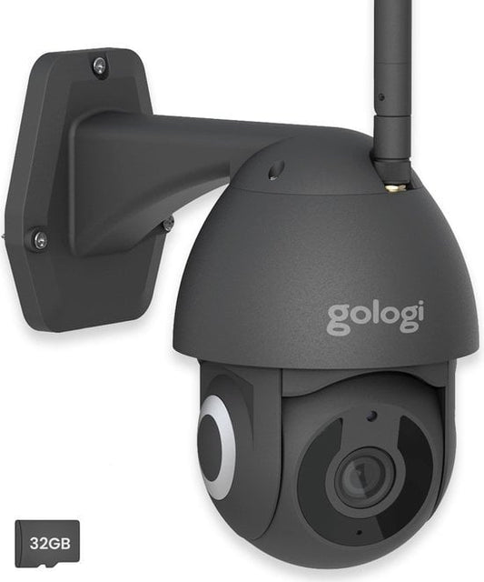 Gologi - Caméra extérieure supérieure avec vision nocturne - Caméra de sécurité - 3MP - Avec Wifi et App - Noir