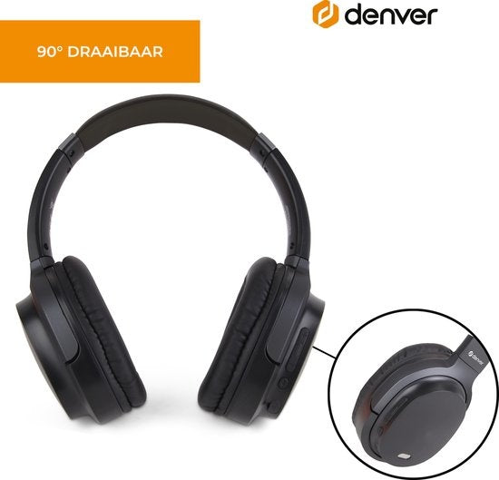 Casque Bluetooth Denver - Réduction active du bruit - Sans fil - Appel mains libres - BTN210