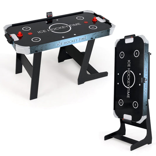 Coast Table de Air hockey pliable - Noir - 144x68x79 cm - Affichage LED & Moteur 12V