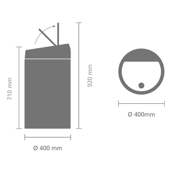 Brabantia Touch Bin Prullenbak - 60 liter - Matt Steel