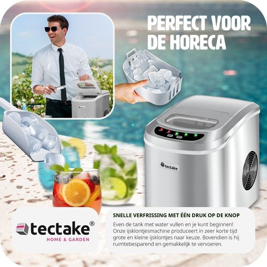 Tectake 400474 - Machine à glaçons - Argent