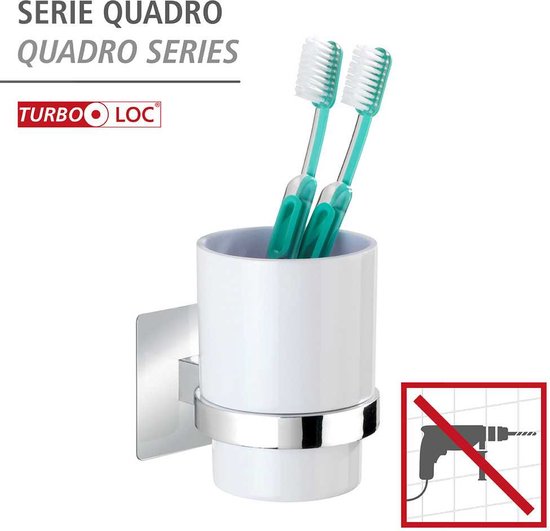 Gobelet pour brosses à dents Turbo-Loc® Quadro : fixation sans perçage