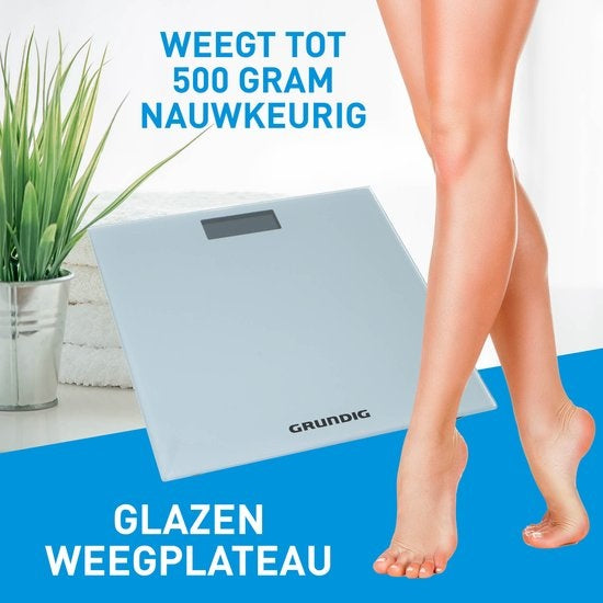Balance - Grundig - Pèse-personne numérique - De 2 kg à 180 kg - Gris