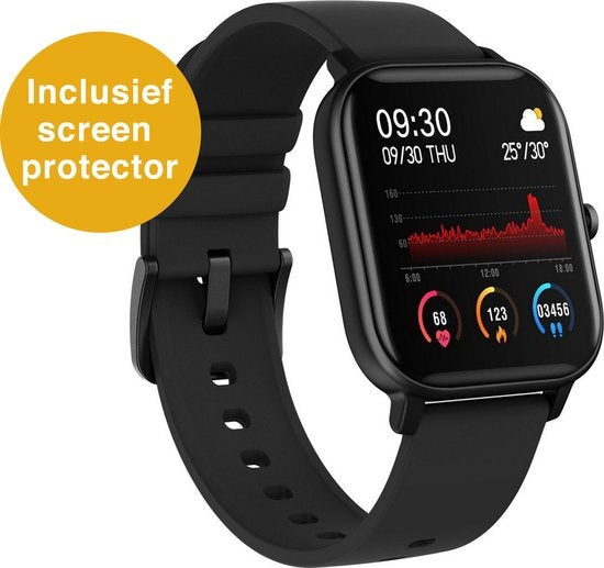Zoluko Smartwatch pour hommes et femmes - Montre de sport avec tracker de fitness - Montre podomètre - Montre fitness - Smartwatch Android - Smartwatch iOS - Noir