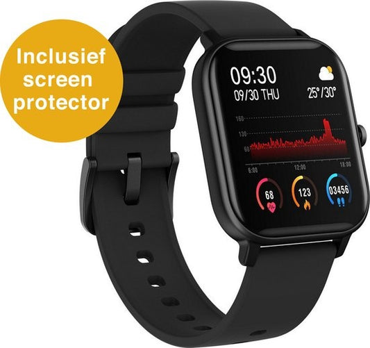Zoluko Smartwatch pour hommes et femmes - Montre de sport avec tracker de fitness - Montre podomètre - Montre fitness - Smartwatch Android - Smartwatch iOS - Noir