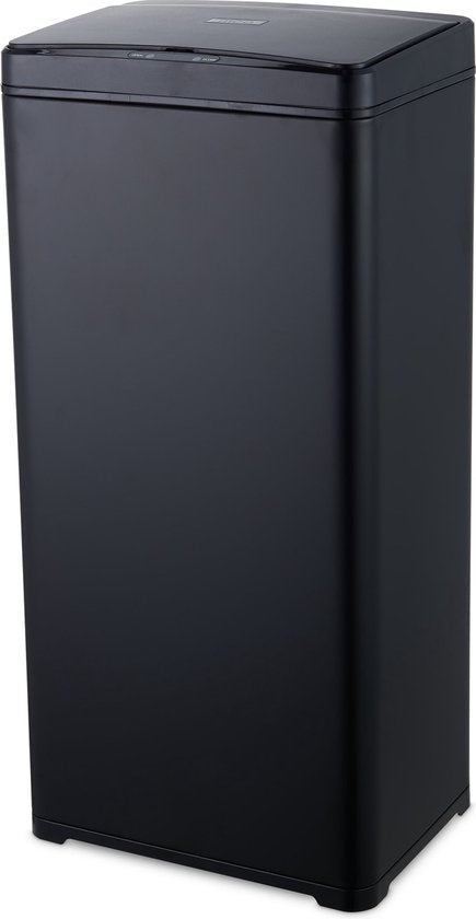 Poubelle avec capteur - MOA - 50 litres - Acier inoxydable et ABS durable - Silencieux -  Noir