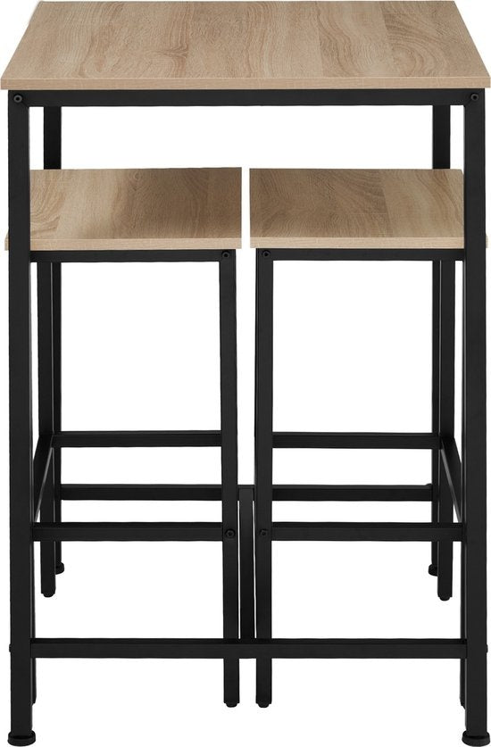 tectake - Set de table de bar Inverness industrial light brown - 404363