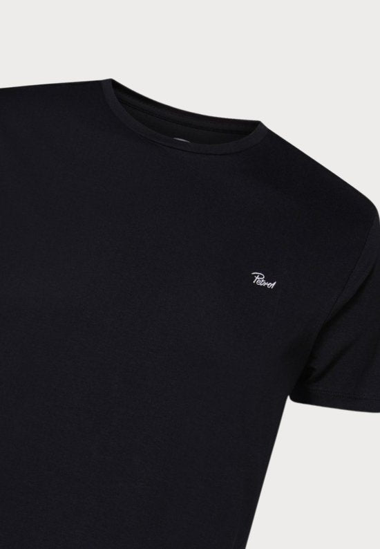 Lot de 3 t-shirts pour homme Petrol Industries - Col rond - Coton - Coupe classique - Lot de t-shirts à manches courtes - Lot de 3 pièces - Noir - Taille XL