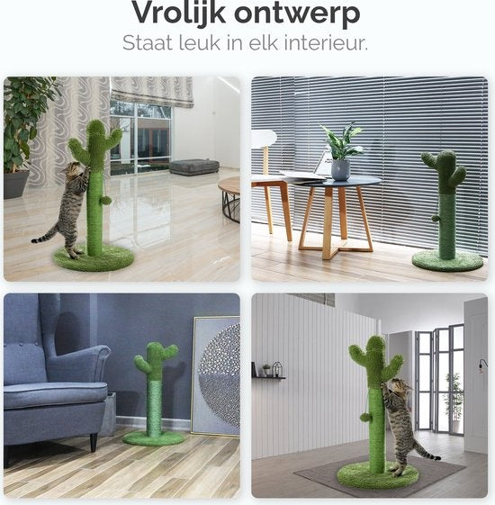 Gopets Griffoir pour chat - Griffoir cactus en sisal - Griffoir design moderne - Griffoir naturel avec jouet - 65cm