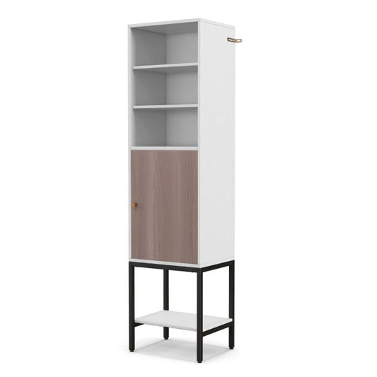 Armoire Coast - Bois & MDF - Système anti-basculement - 38 x 30 x 146 cm - Blanc
