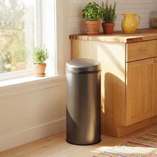 Bayt Trash can - Trash can 50 Liter - Trash with Sensor - Garbage can - Garbage can - Waste bin - Black
