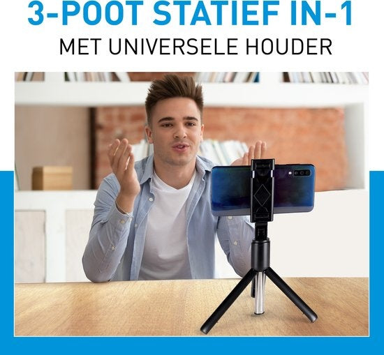 Grundig Selfie Stick et Trépied pour Smartphone - Bluetooth - avec télécommande - rotatif 120
