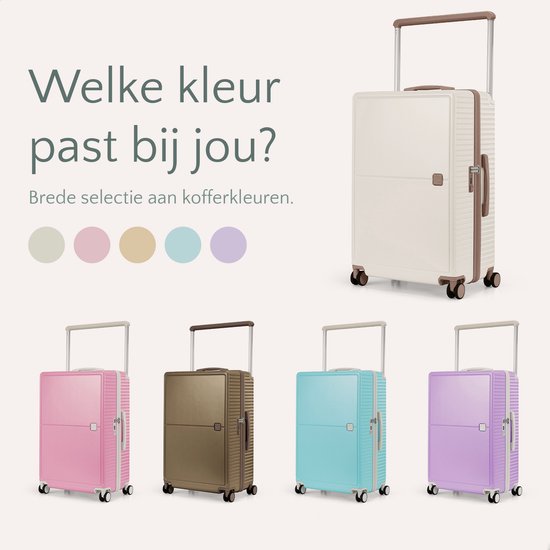Skycases City Walker - Grande valise de voyage 94L - Légère et résistante - Roues pivotantes à 360° - Verrouillage TSA d'origine - Housse de protection et pochette humide incluses - 76 x 52 x 29 cm - Beige