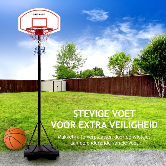 Dunlop Basketball Pole - anneau de basket avec support - 165 à 205 CM - set de basket - basket pour l'extérieur