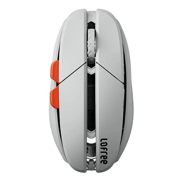 Souris Bluetooth Lofree Hypace – Châssis en alliage de magnésium + coque en PC, connexion tri-mode (Bluetooth / 2,4 GHz / filaire), capteur laser PAW3950, gris clair, OE923