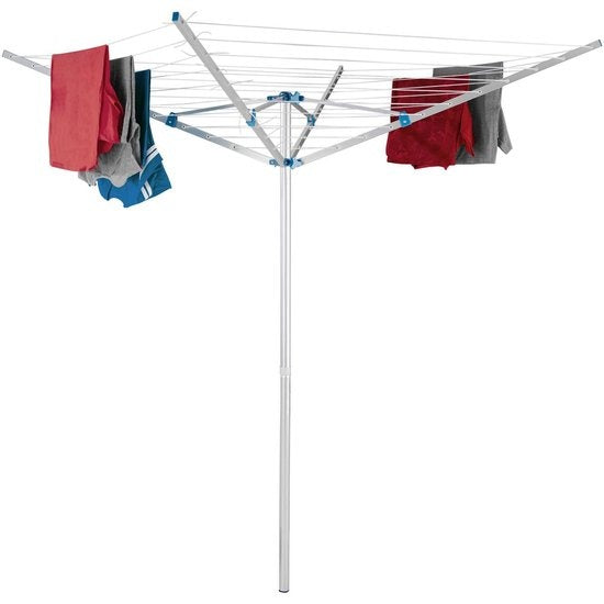 Étendoir à linge, TecTake, en Aluminium, Poignées pliables, Séchoir rotatif, 150 x 150 x 196 cm
